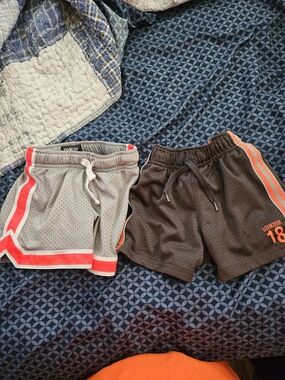 OshKosh B'gosh Men's Athletic Mesh Shorts - Gray with Neon Coral Trim